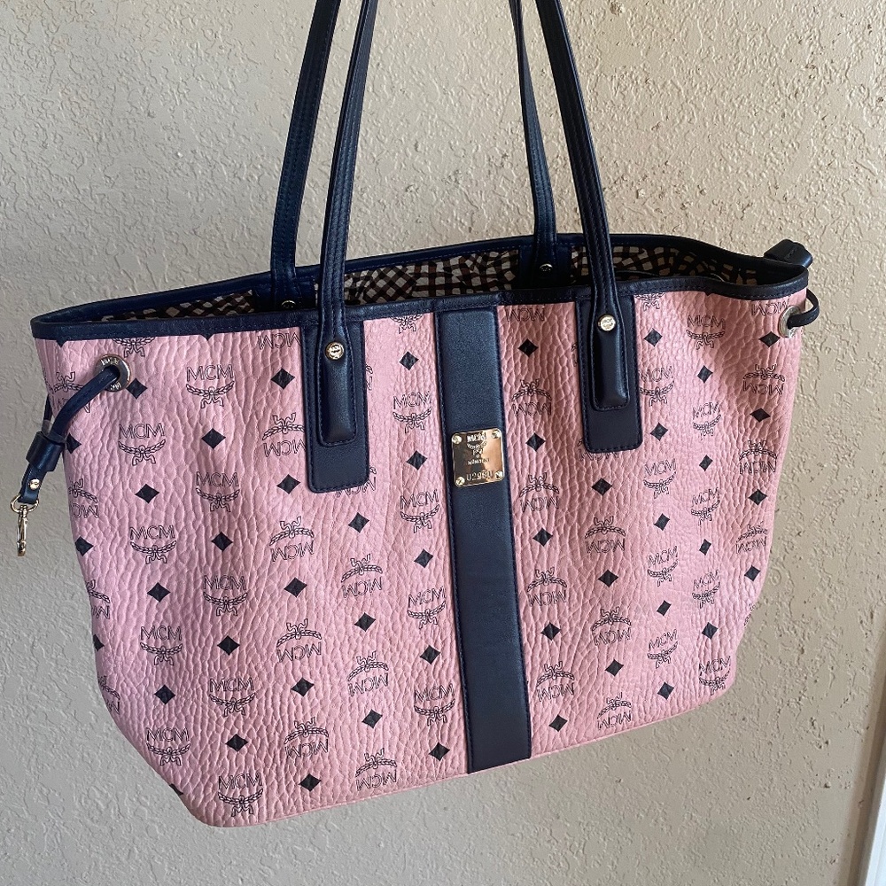 Pink MCM tote bag